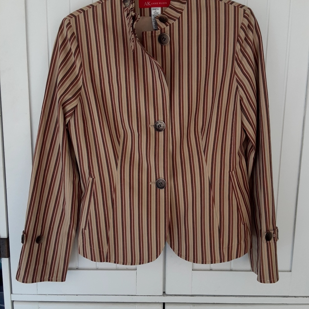 Anne Klein Striped Stretch Jacket, Size 6